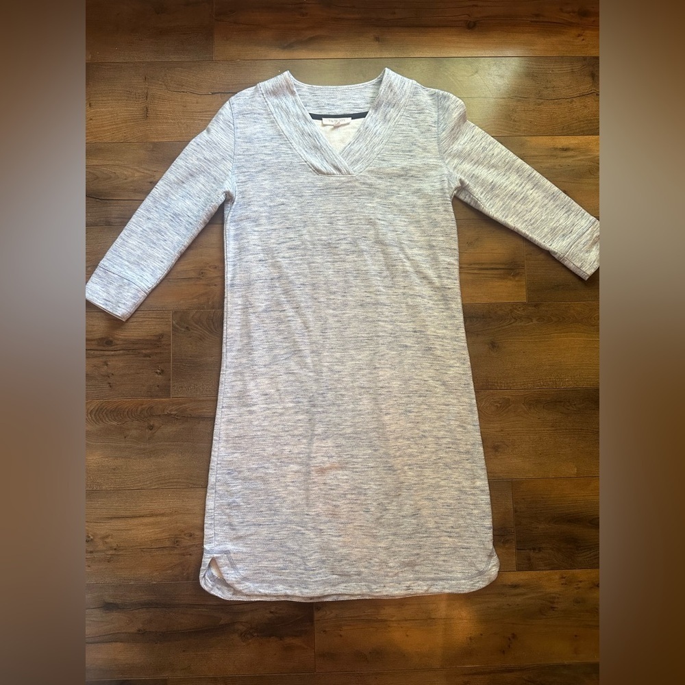 T by Talbots Heather Blue Gray Knit Dress | Size Petite P
